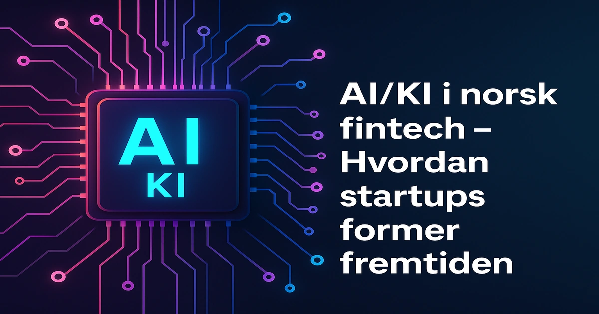 Futuristisk illustrasjon av AI/KI i norsk fintech og startups