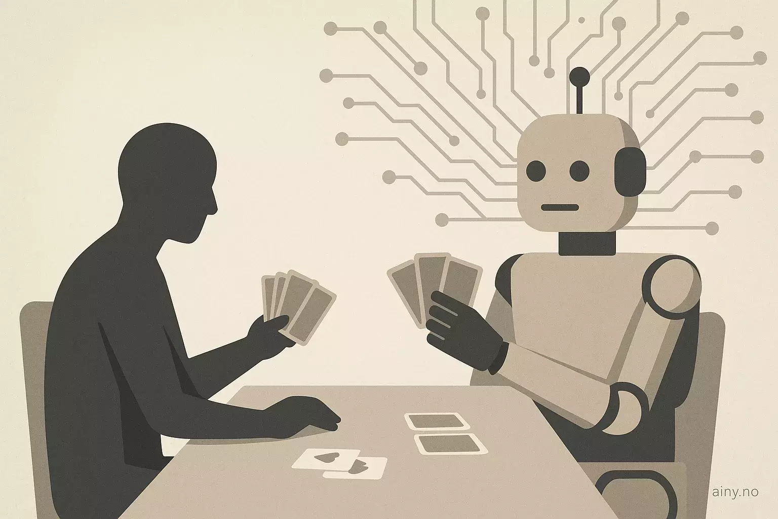 Illustrasjon KI-generert med OpenAI API for artikkelen: Aggressiv agent dominerer Dhumbal i sammenligning