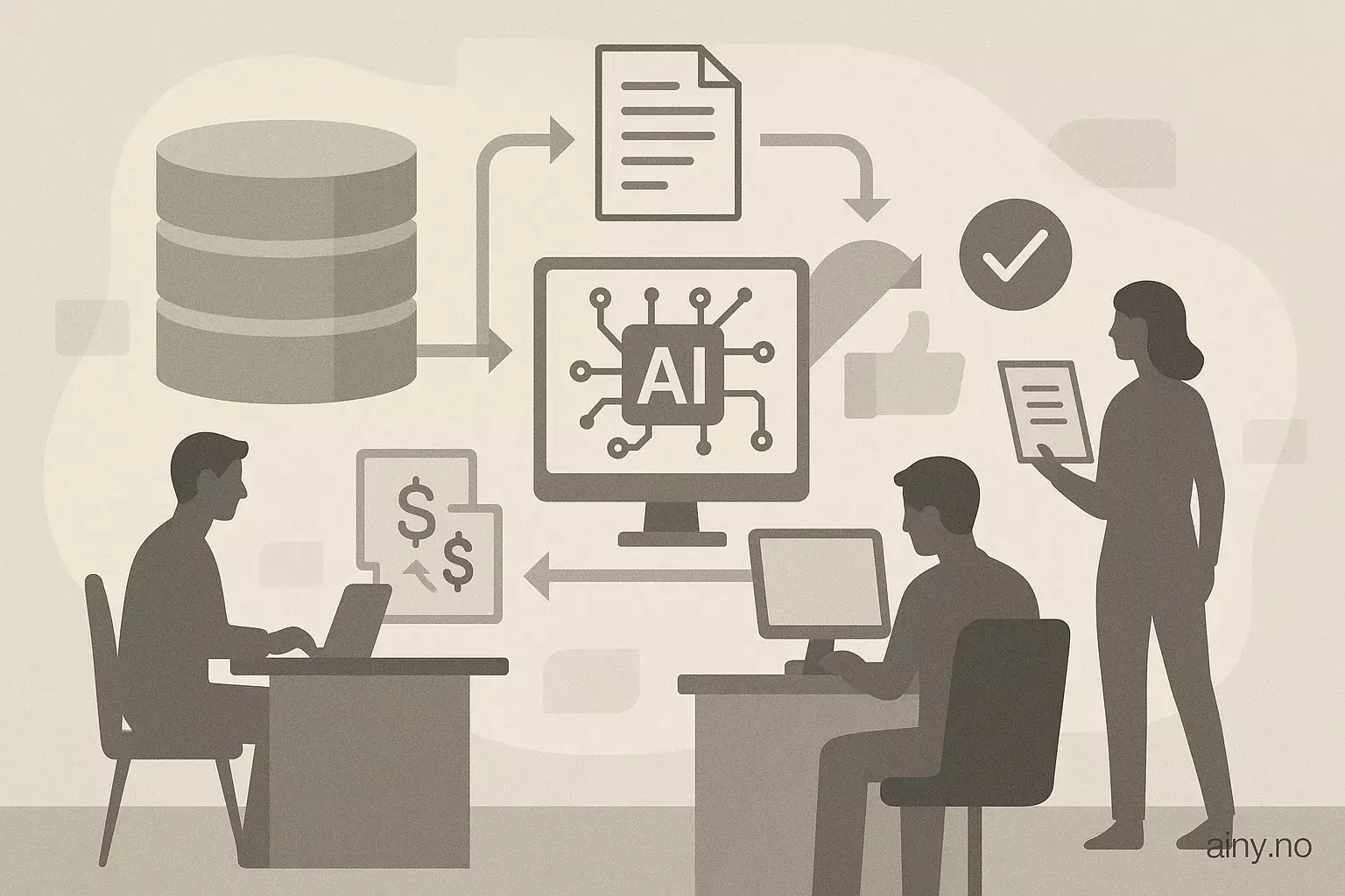 Illustrasjon KI-generert med OpenAI API for artikkelen: Amazon Bedrock automatiserer behandling av refusjonskrav