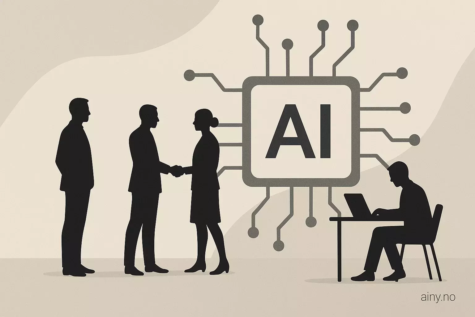 Illustrasjon KI-generert med OpenAI API for artikkelen: Bedrifter satser på AI — store avtaler denne uken