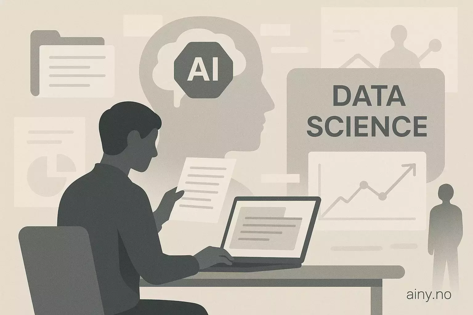 Illustrasjon KI-generert med OpenAI API for artikkelen: Brukte ChatGPT for å effektivisere jobbsøket innen data science