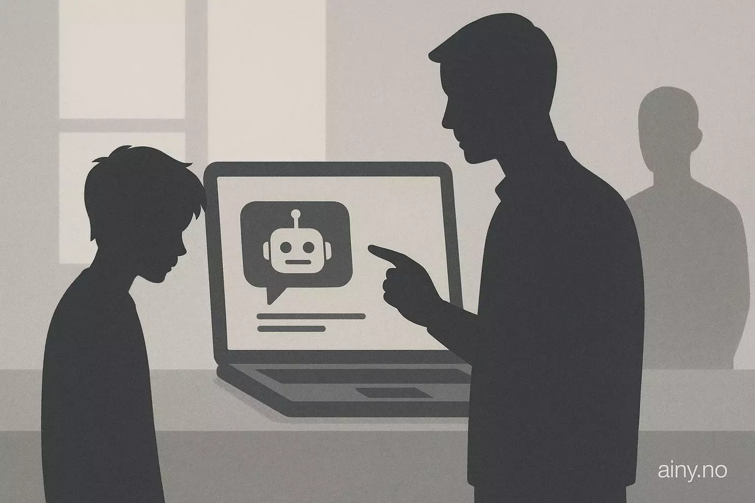 Illustrasjon KI-generert med OpenAI API for artikkelen: Character.AI stanser åpne chatbot-samtaler for under 18