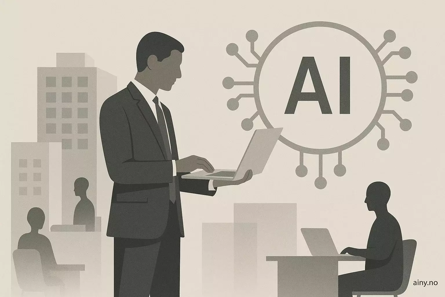 Illustrasjon KI-generert med OpenAI API for artikkelen: Deloitte satser tungt på AI til tross for tilbakebetaling