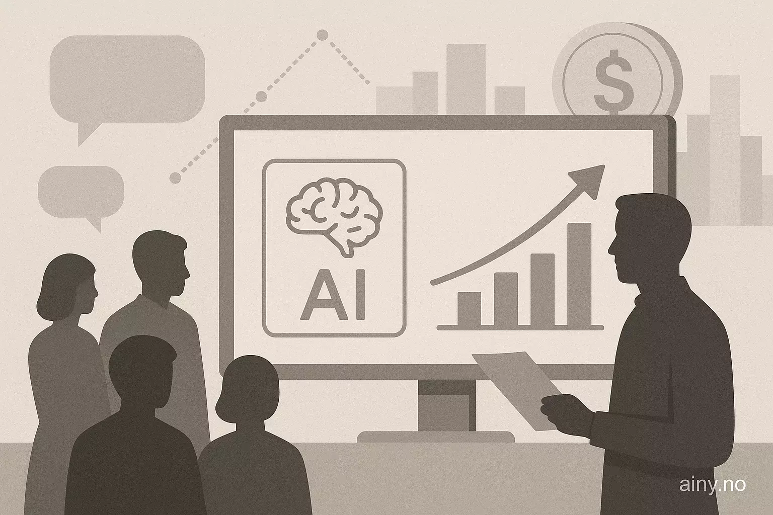 Illustrasjon KI-generert med OpenAI API for artikkelen: Ekspertråd: Bevis ROI for AI i bedriften