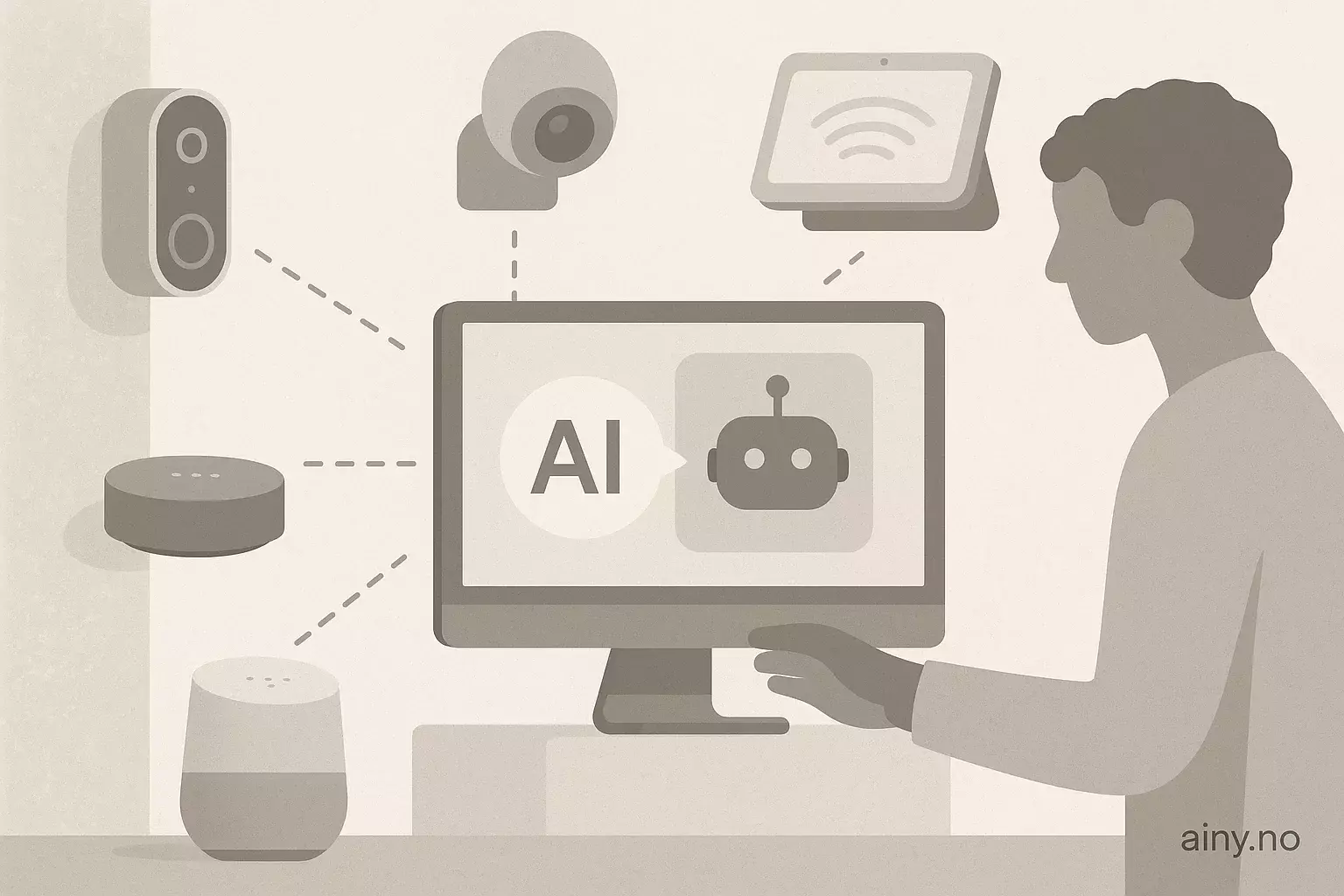 Gemini for Home oppgradering støtter eldre Nest-enheter | Illustrasjon genereret med KI.