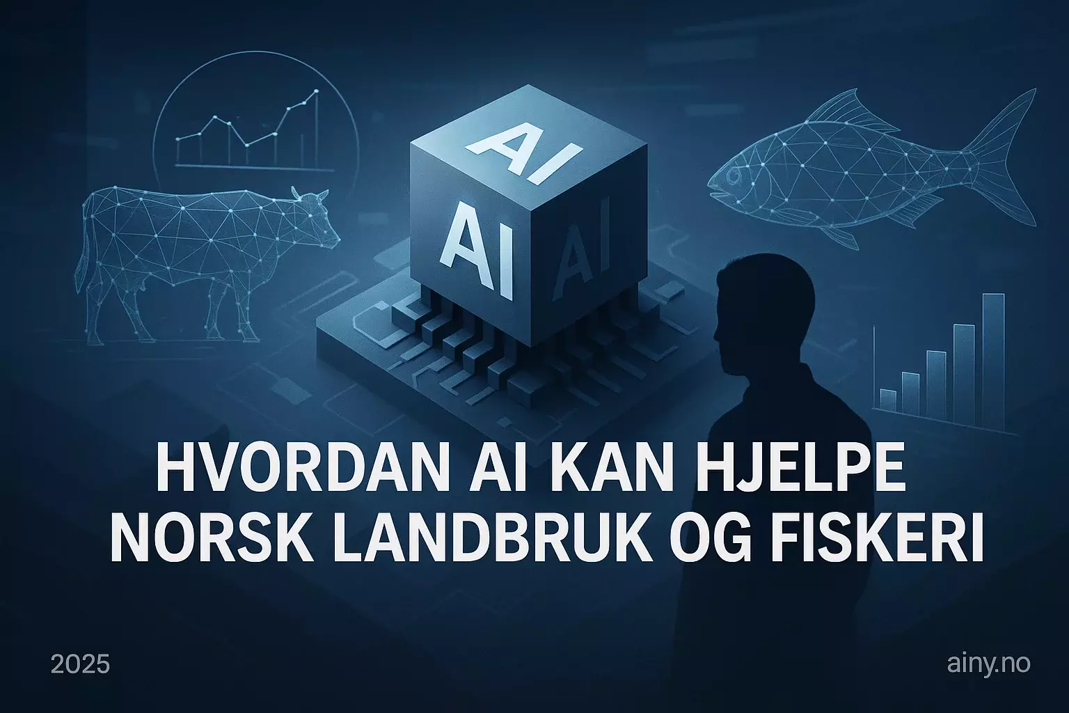 Illustrasjon KI-generert med OpenAI API for artikkelen: ' . Hvordan AI kan hjelpe norsk landbruk og fiskeri