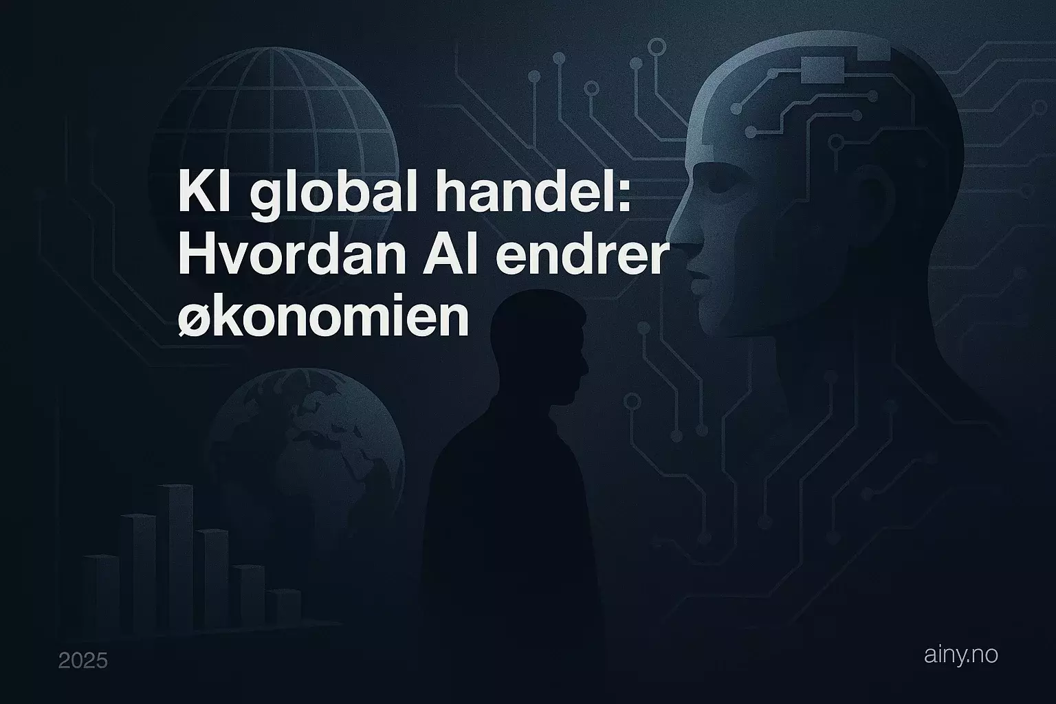 Illustrasjon KI-generert med OpenAI API for artikkelen: KI global handel: Hvordan AI endrer økonomien