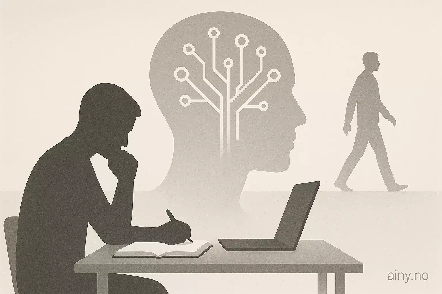Illustrasjon KI-generert med OpenAI API for artikkelen: Kognitiv forsker: Hardt arbeid nødvendig for læring med KI