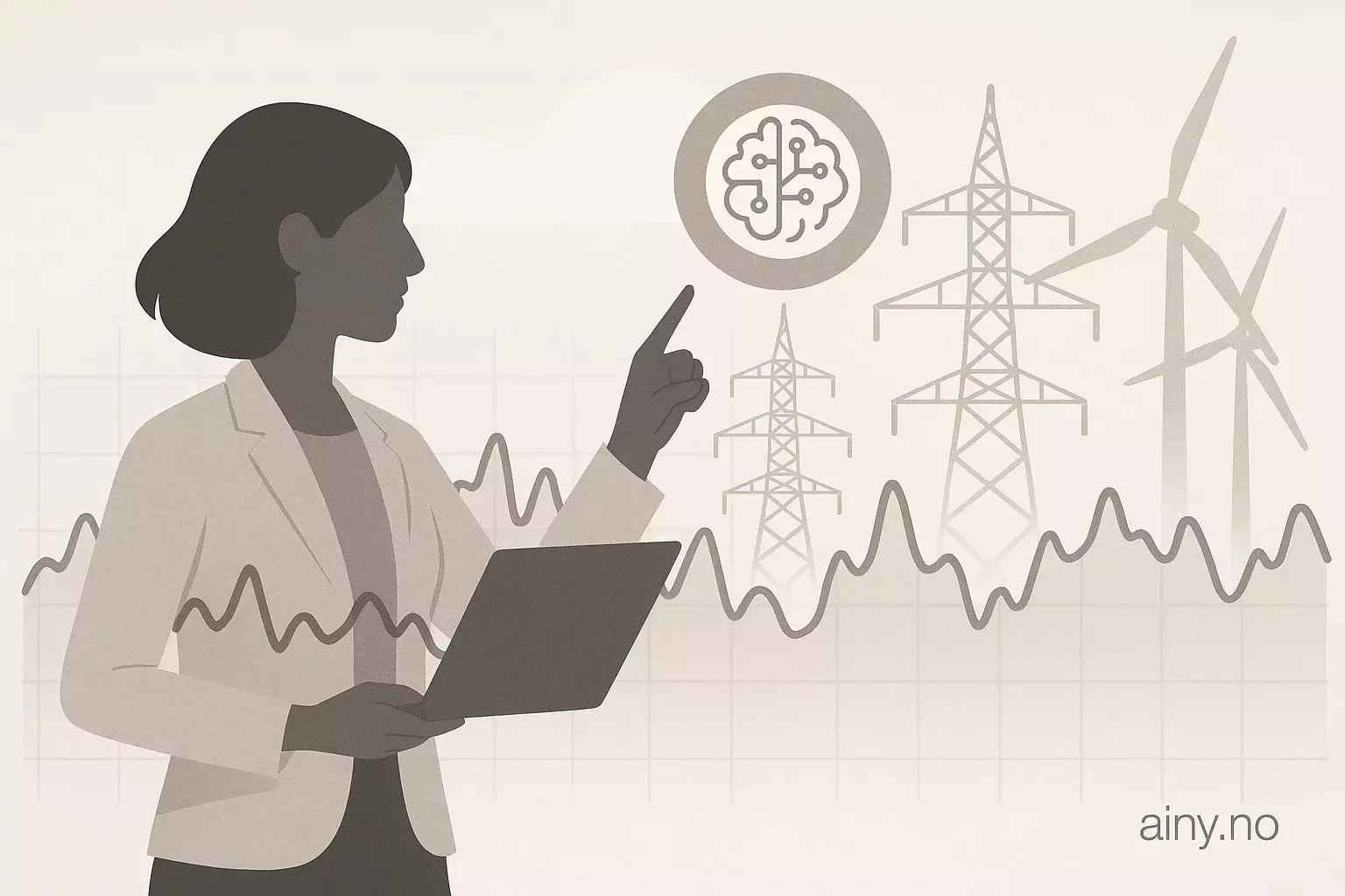 Illustrasjon KI-generert med OpenAI API for artikkelen: MIT-forsker bruker KI for å balansere kraftnettet