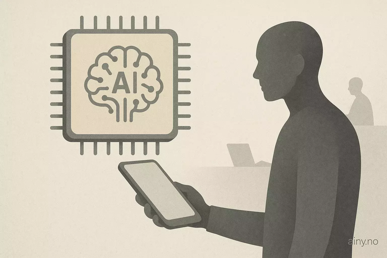 Illustrasjon KI-generert med OpenAI API for artikkelen: Qualcomm: Ny chip kan gi telefoner AI-agenter