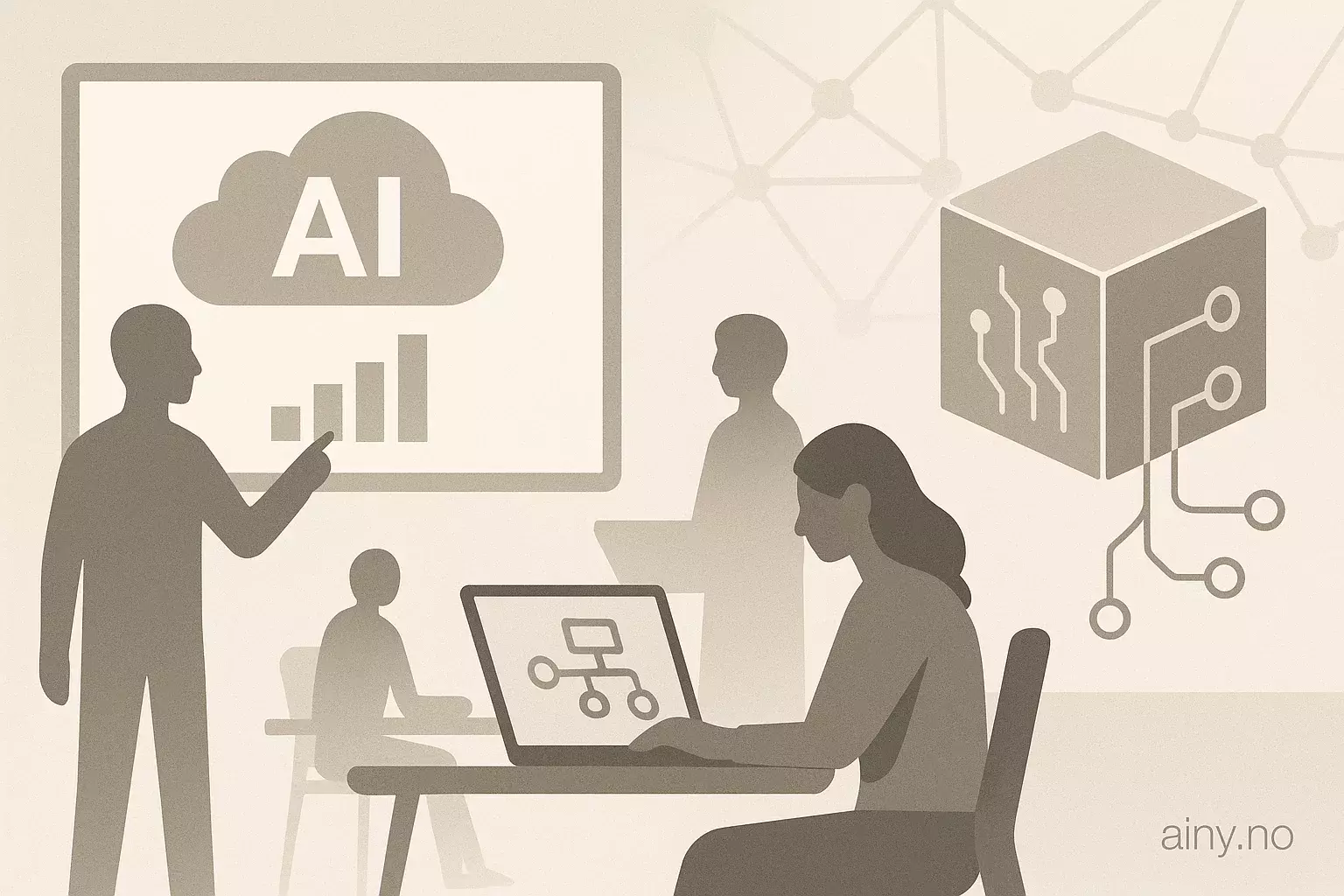 Illustrasjon KI-generert med OpenAI API for artikkelen: Salesforce bruker Amazon Bedrock for raskere LLM-utplassering