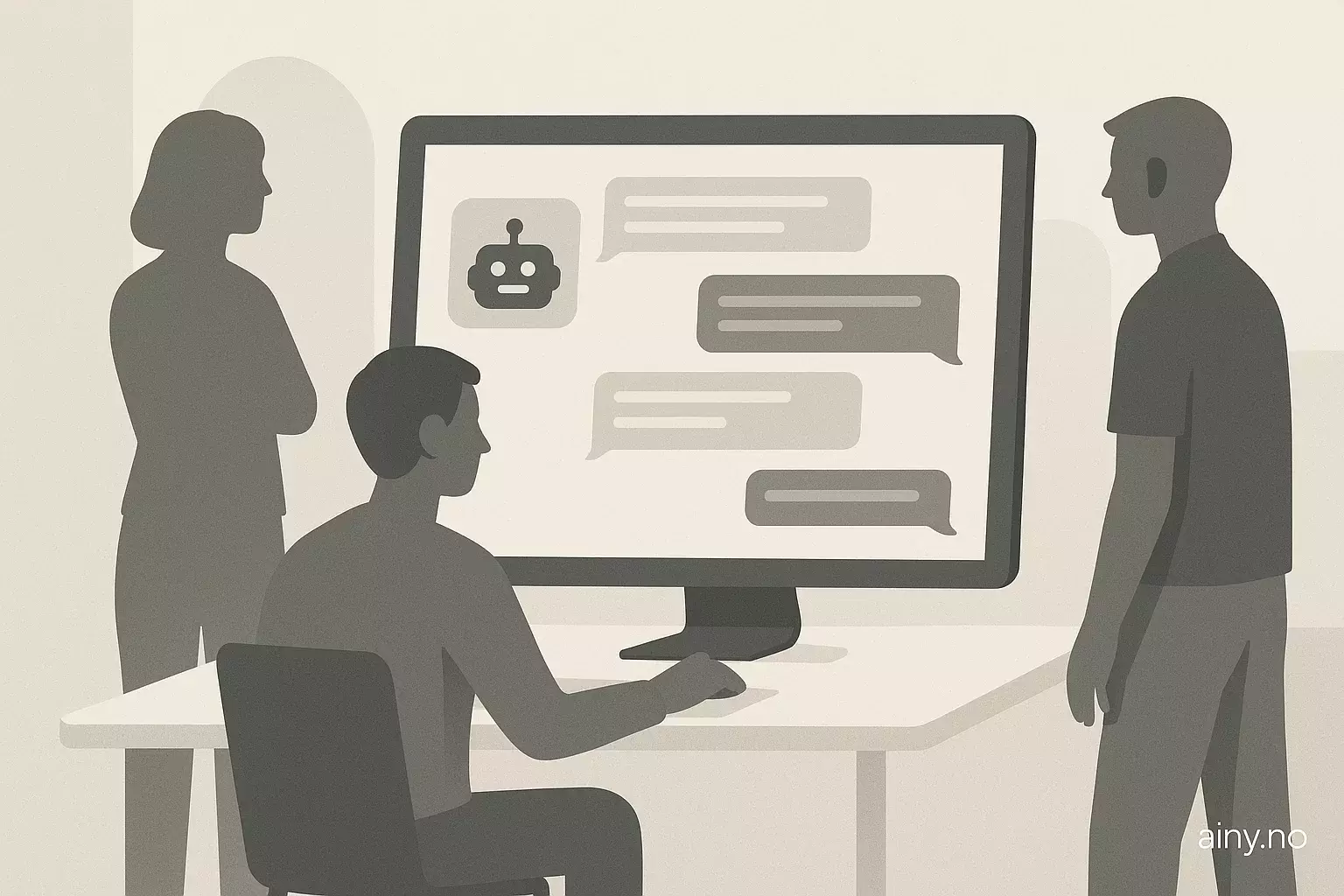 Illustrasjon KI-generert med OpenAI API for artikkelen: Slik deployer du OpenAI Agent Builder-chatbot til nettside