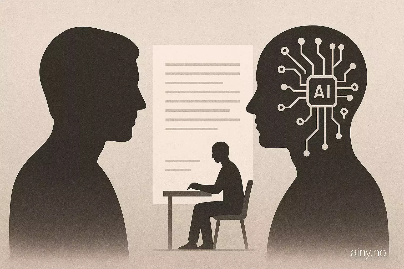 Illustrasjon KI-generert med OpenAI API for artikkelen: Studie: AI foretrekker menneskelige forfattere