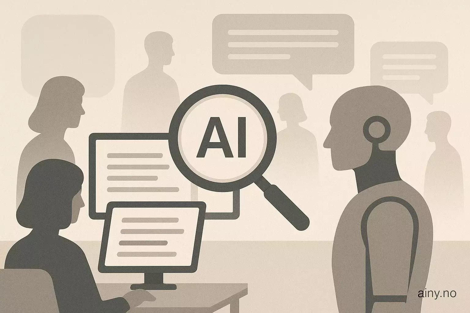 Illustrasjon KI-generert med OpenAI API for artikkelen: Tre detektorer gjenkjenner AI-tekst 100 % – chatbotalternativ