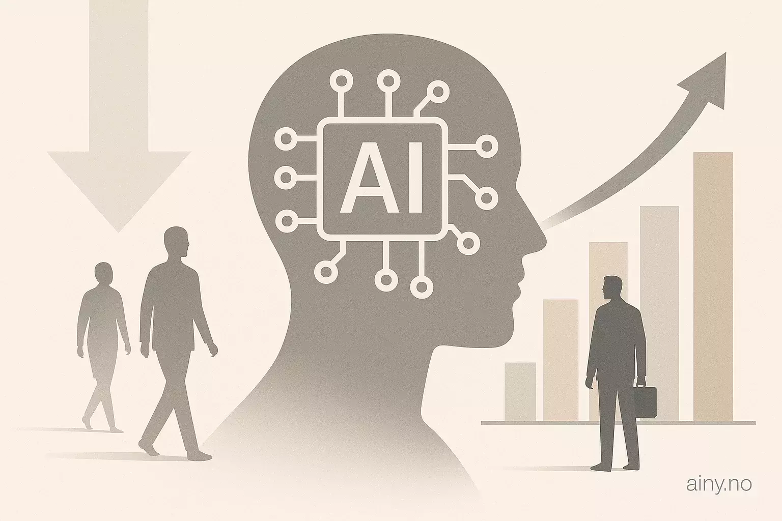 Illustrasjon KI-generert med OpenAI API for artikkelen: VC-penger strømmer til AI — ikke-AI-startups får det tøft