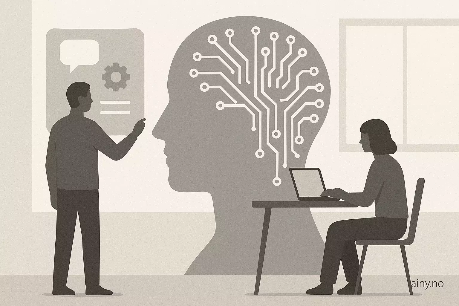 Illustrasjon KI-generert med OpenAI API for artikkelen: Brukervennlighet avgjør AI-produktets suksess