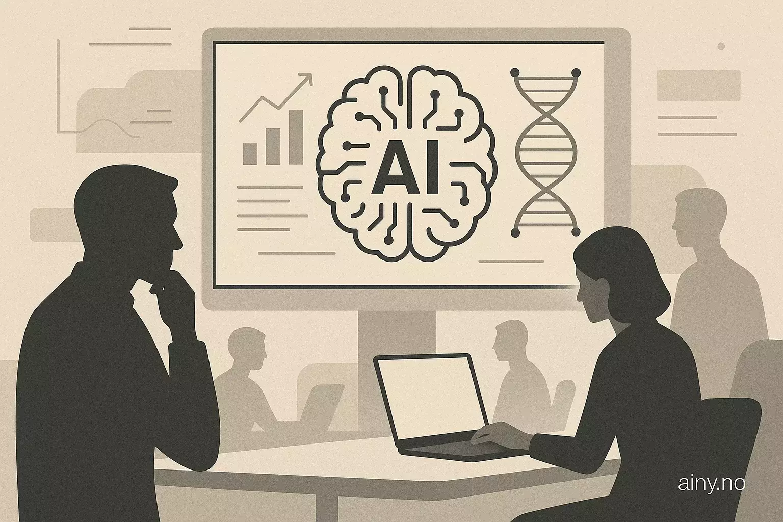 Illustrasjon KI-generert med OpenAI API for artikkelen: Custom Intelligence: Skreddersydd KI for bedriftens DNA