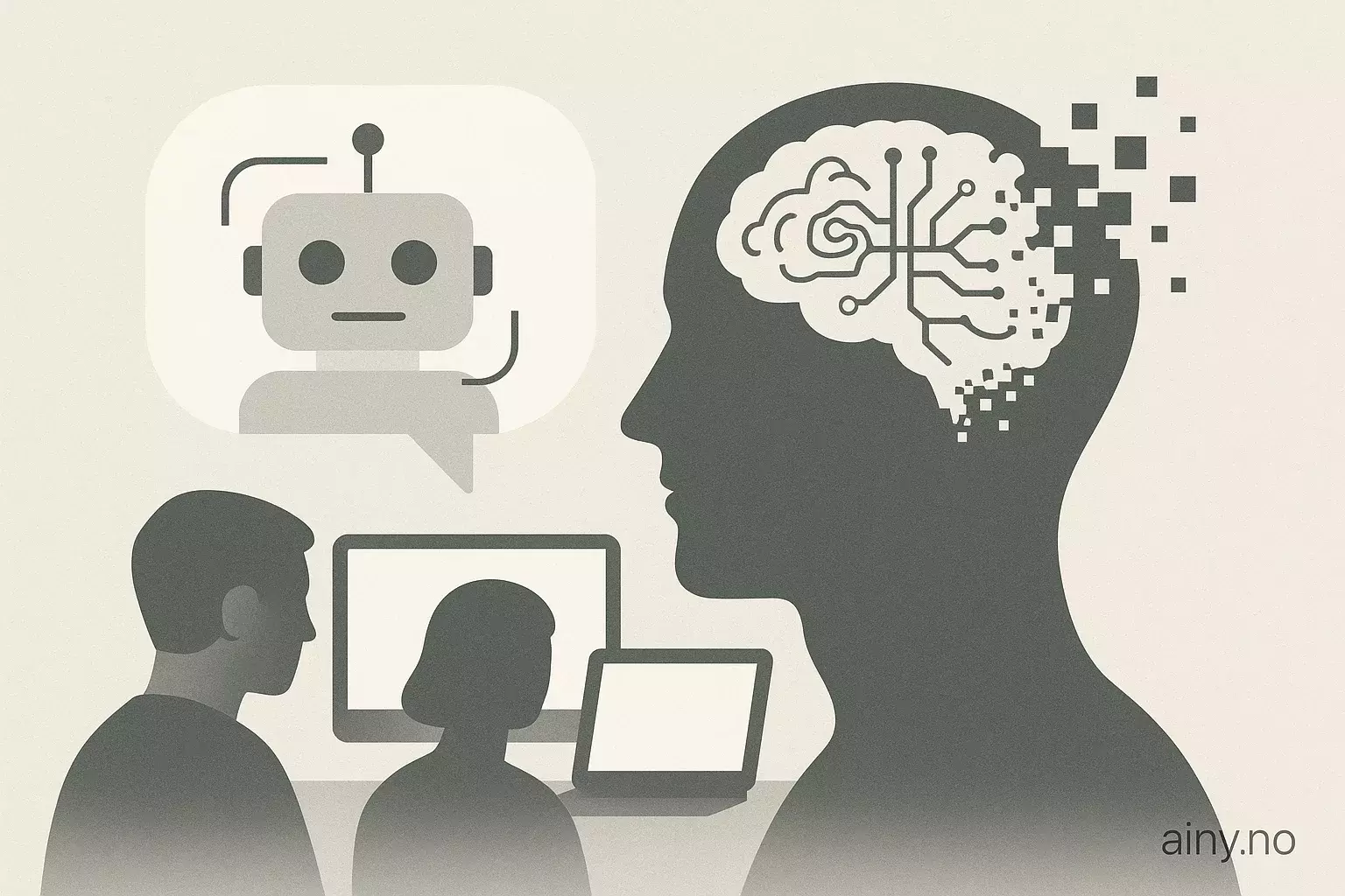 Illustrasjon KI-generert med OpenAI API for artikkelen: Forskere advarer: Kan chatboter få 'brain rot'?