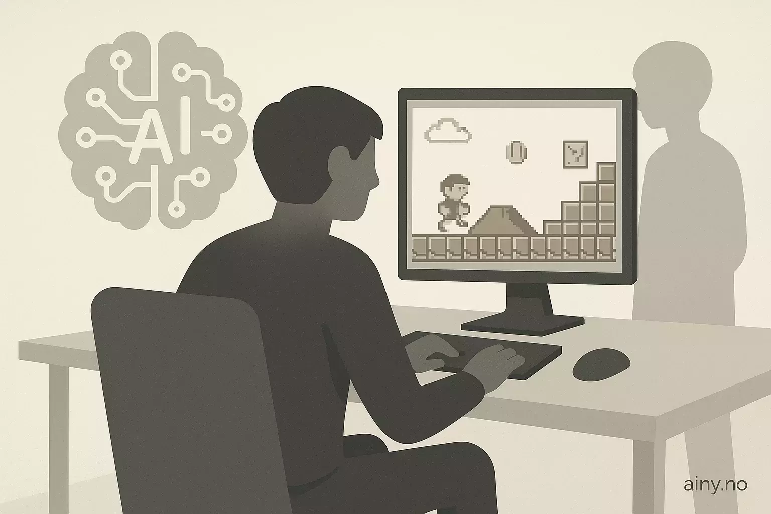 Illustrasjon KI-generert med OpenAI API for artikkelen: Gemini 3 lager retro-demakes – spillbart i nettleser