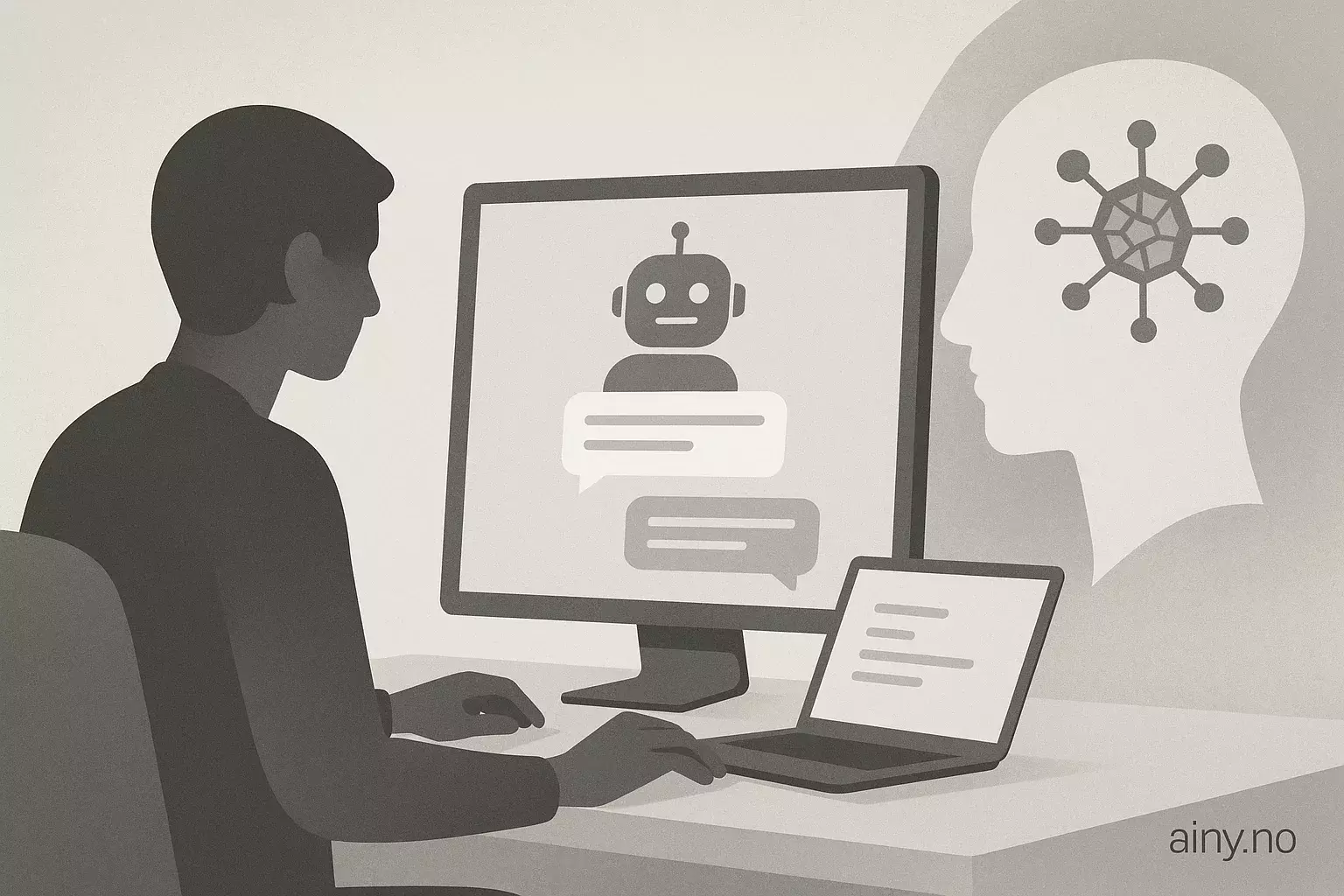 Illustrasjon KI-generert med OpenAI API for artikkelen: HTMX kan bygge ChatGPT-lignende chatbot uten mye JS