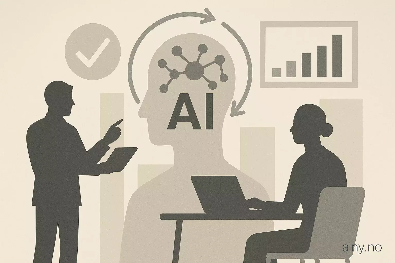 Illustrasjon KI-generert med OpenAI API for artikkelen: Mer bruk av generativ KI gir bedre beslutninger