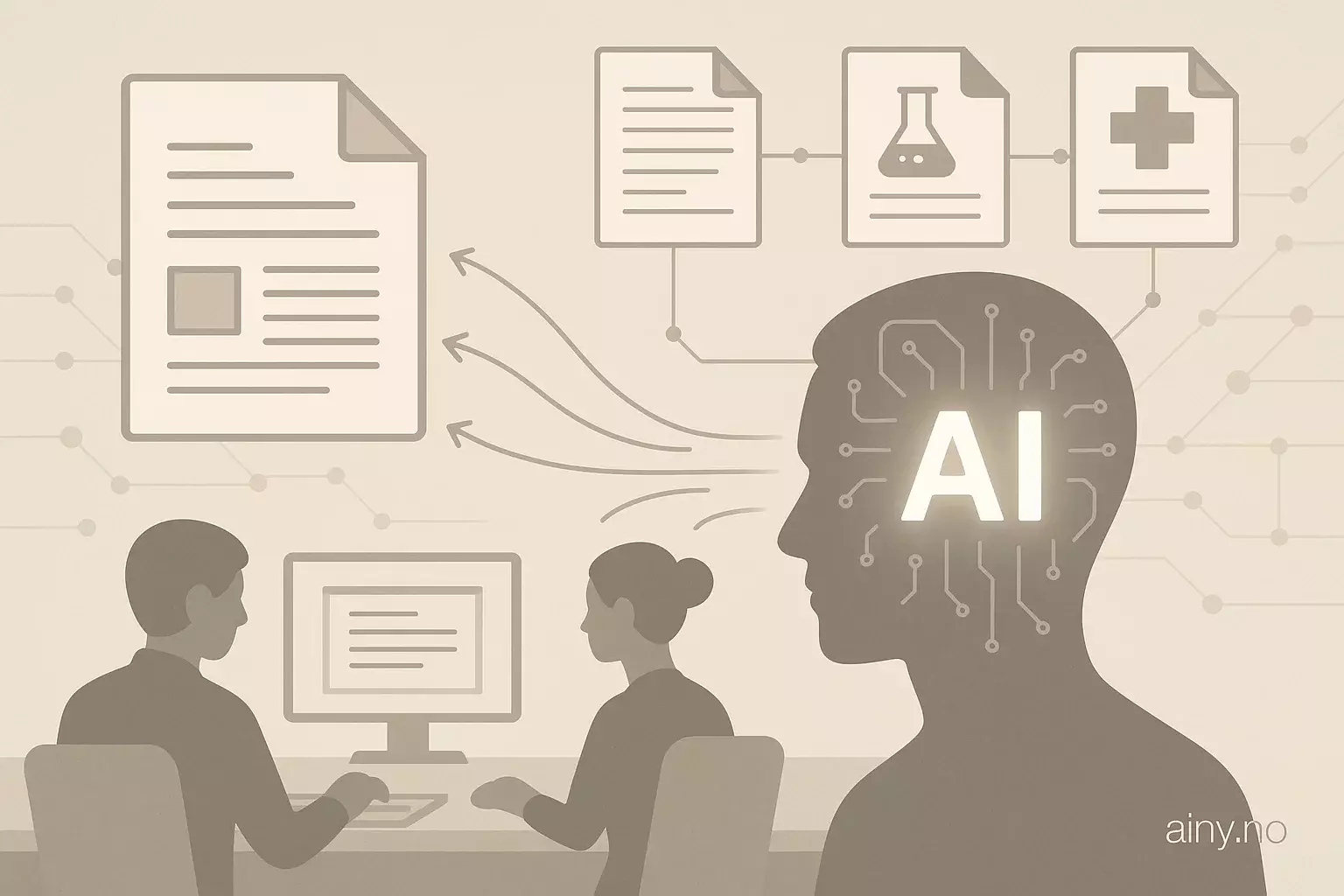 Illustrasjon KI-generert med OpenAI API for artikkelen: Myriad effektiviserer dokumentbehandling med Amazon Nova