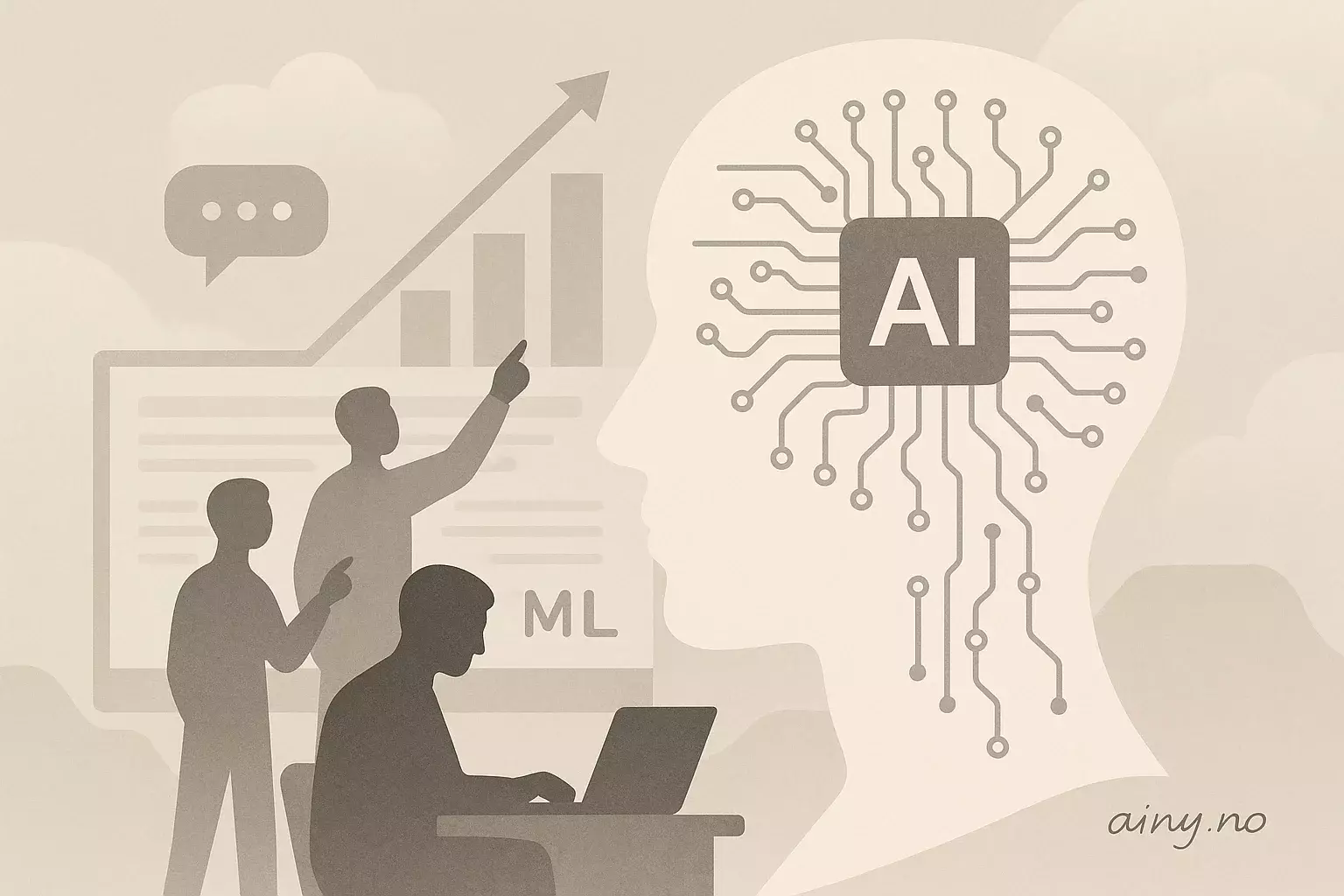 Illustrasjon KI-generert med OpenAI API for artikkelen: Skalere LLM-bruk for økt produktivitet