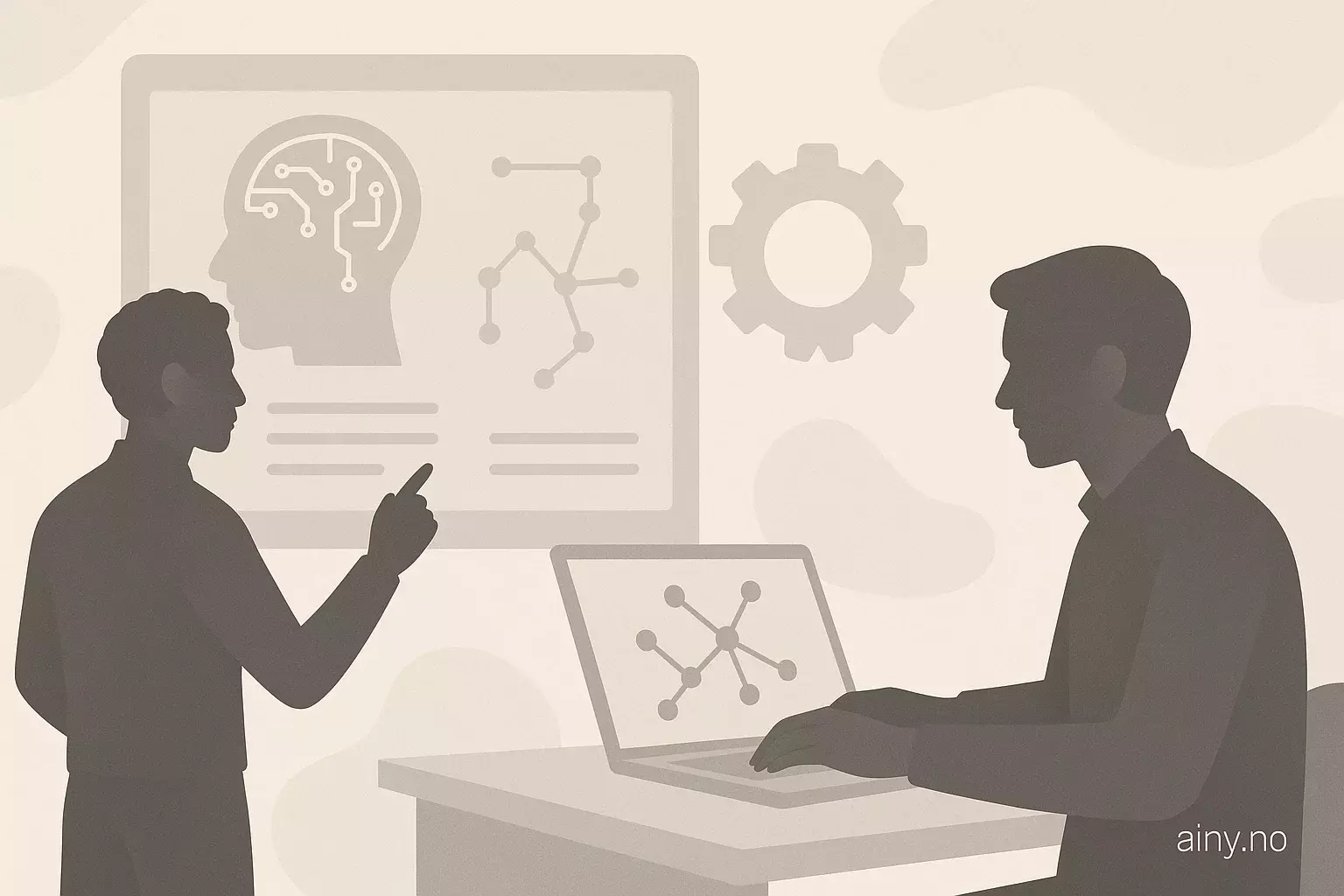 Illustrasjon KI-generert med OpenAI API for artikkelen: AI-ingeniør vs maskinlæringsingeniør: hva skiller dem