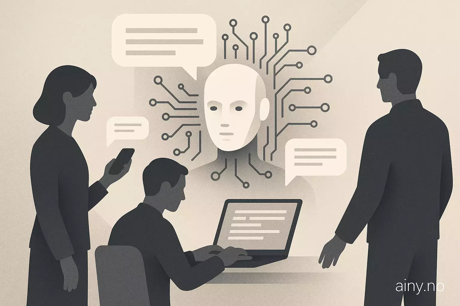 Illustrasjon KI-generert med OpenAI API for artikkelen: Allstate bruker KI i kundedialog og skadekommunikasjon