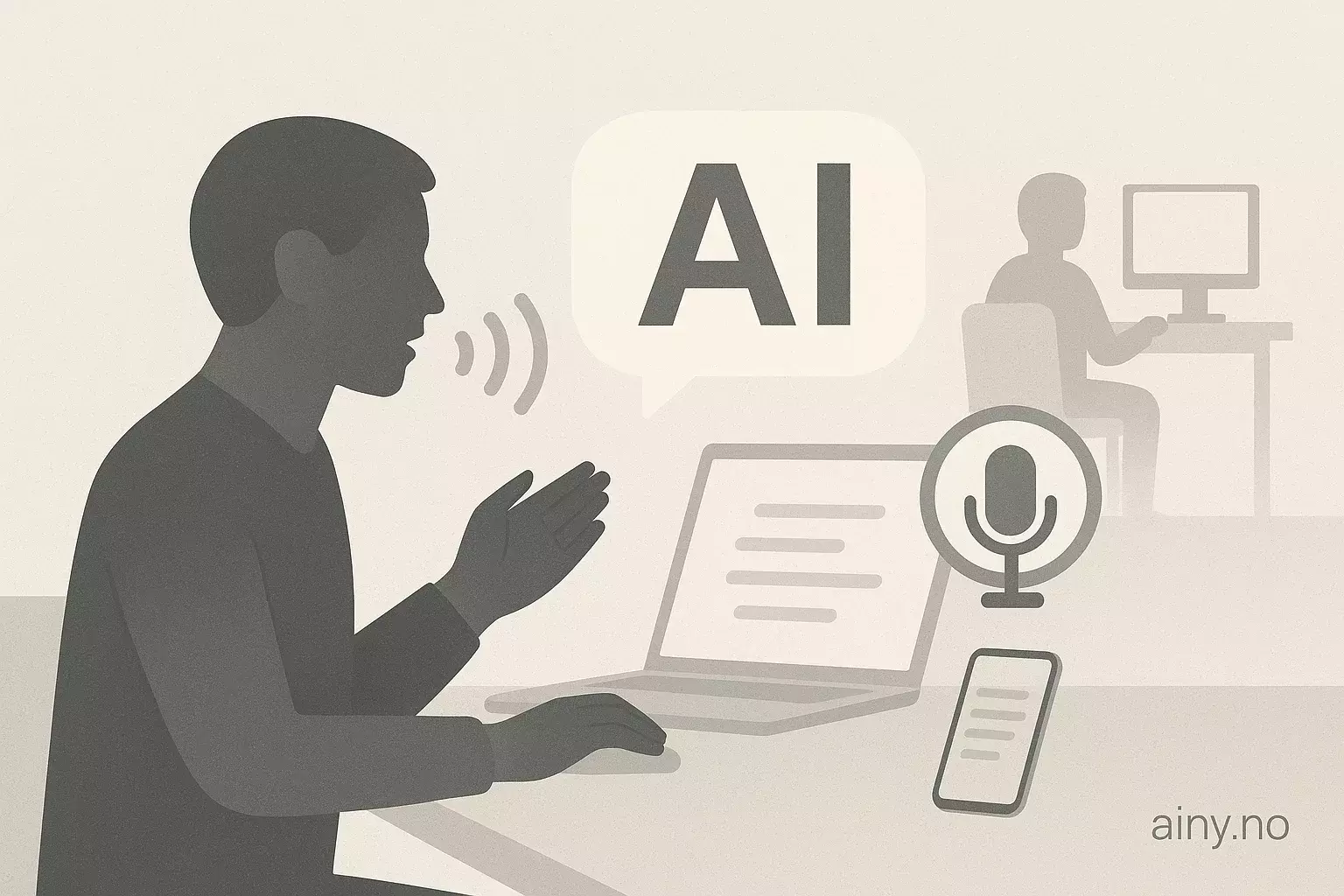 Illustrasjon KI-generert med OpenAI API for artikkelen: De beste KI-dikteringsappene i 2025