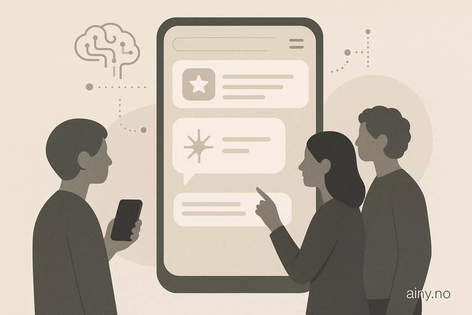 Illustrasjon KI-generert med OpenAI API for artikkelen: Google tester sammenslåing av AI Overviews og AI Mode