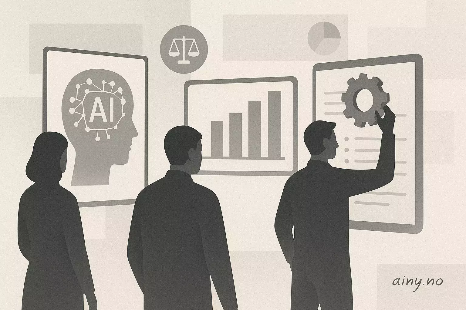 Illustrasjon KI-generert med OpenAI API for artikkelen: Governance by design avgjør skalering av KI