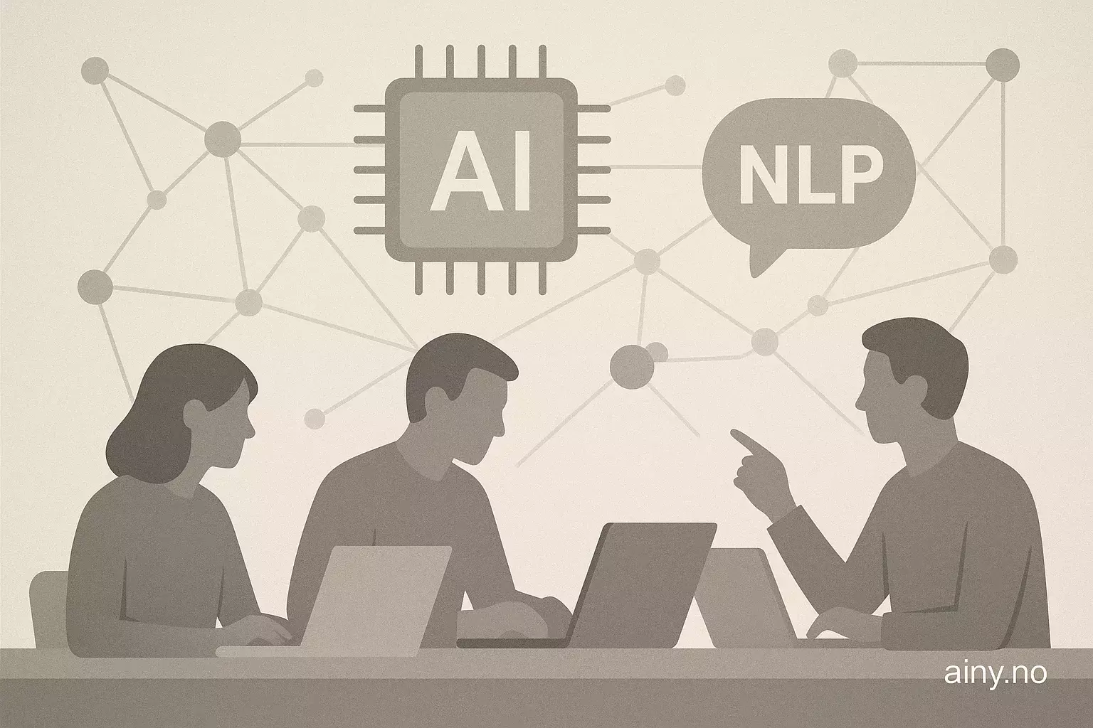 Illustrasjon KI-generert med OpenAI API for artikkelen: Hugging Face Transformers i praksis for NLP