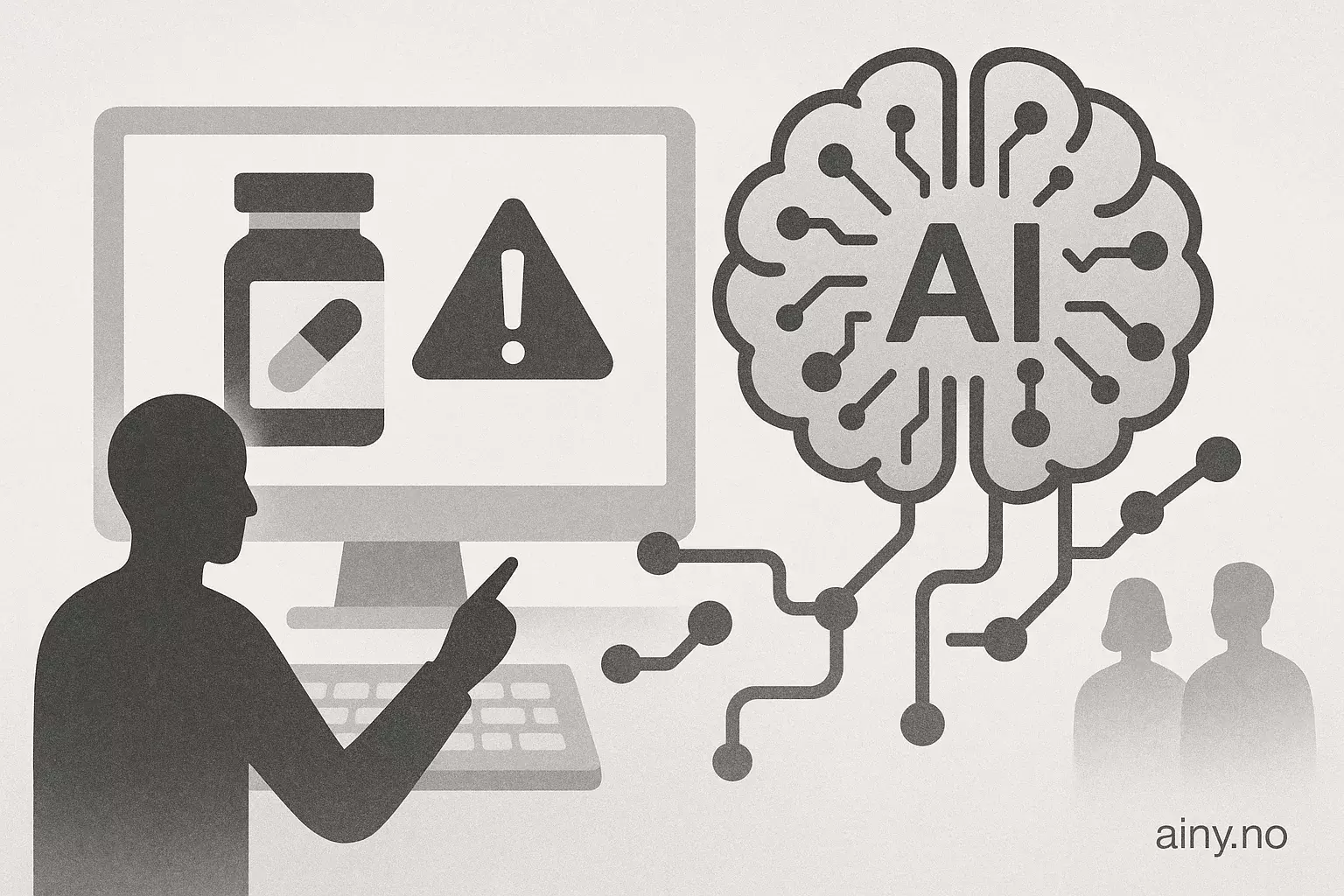 Illustrasjon KI-generert med OpenAI API for artikkelen: IQVIA: KI og automatisering styrker legemiddelsikkerhet