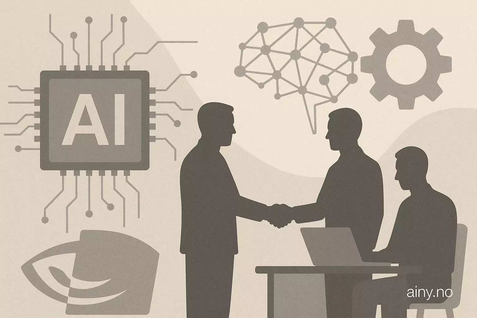 Illustrasjon KI-generert med OpenAI API for artikkelen: Nvidia lisensierer Groqs teknologi og ansetter CEO