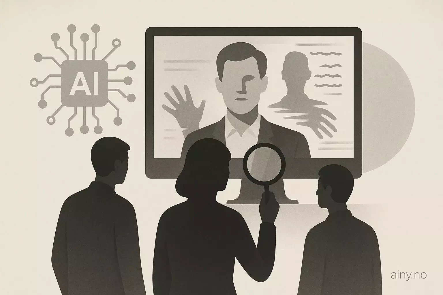 Illustrasjon KI-generert med OpenAI API for artikkelen: Slik avslører du falske AI-videoer før det er for sent