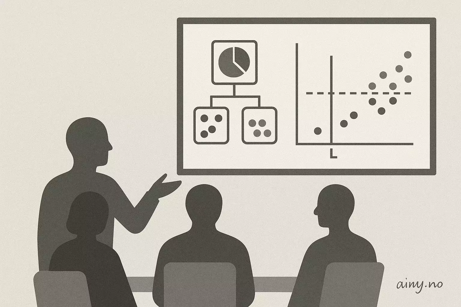 Illustrasjon KI-generert med OpenAI API for artikkelen: Slik velger Decision Tree Classifier første split
