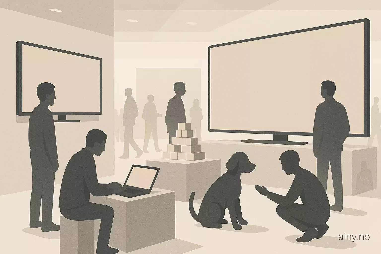 Illustrasjon KI-generert med OpenAI API for artikkelen: CES 2026: Nye PC-er, store TV-er, Lego Smart Bricks og AI-kjæledyr