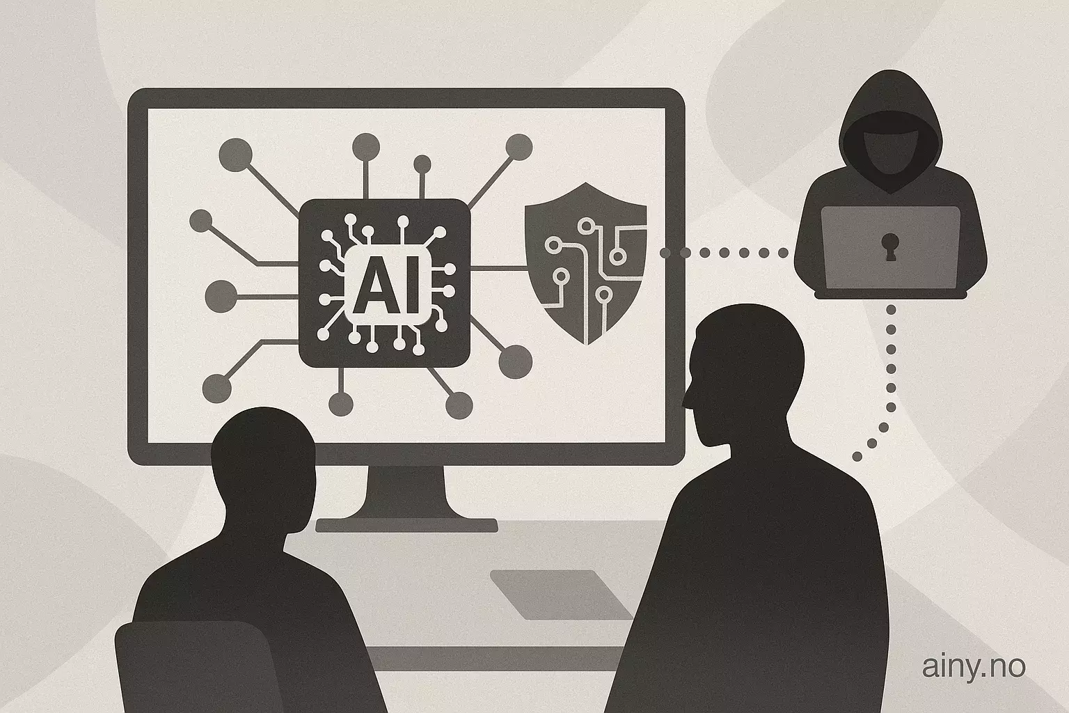 Illustrasjon KI-generert med OpenAI API for artikkelen: Defensiv AI: Maskinlæring styrker cyberforsvar