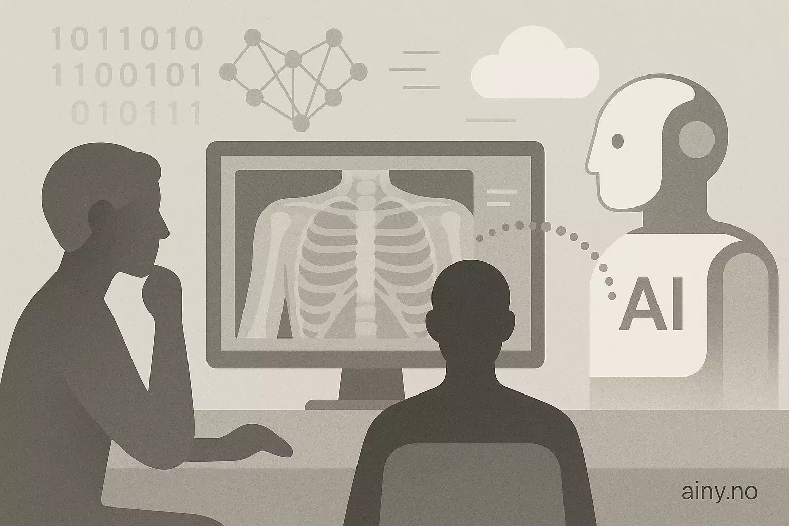 Illustrasjon KI-generert med OpenAI API for artikkelen: Dragon Copilot utvides til radiologer ved RSNA 2025