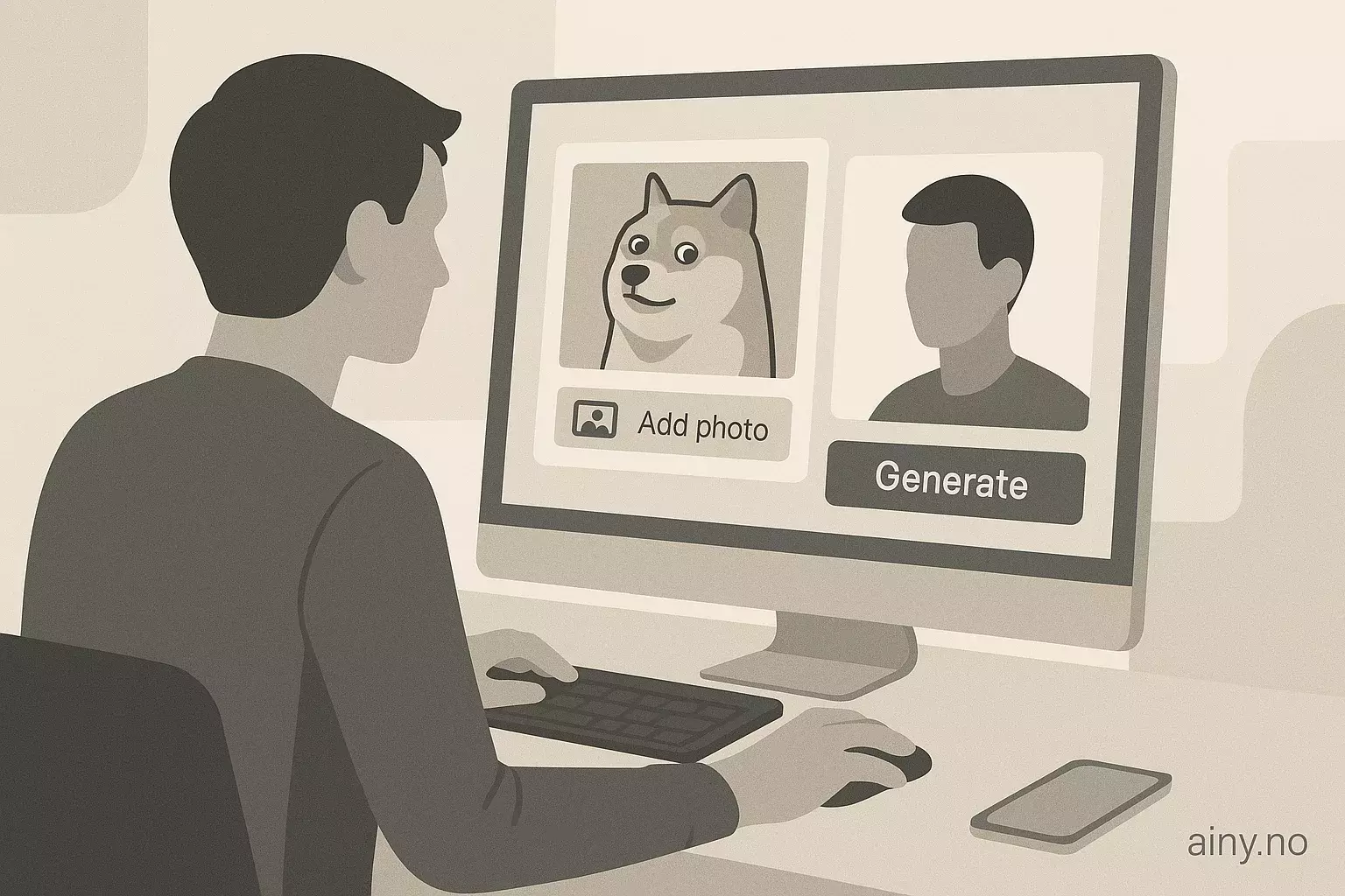 Illustrasjon KI-generert med OpenAI API for artikkelen: Google Photos får 'Me Meme' – lag memer med eget bilde