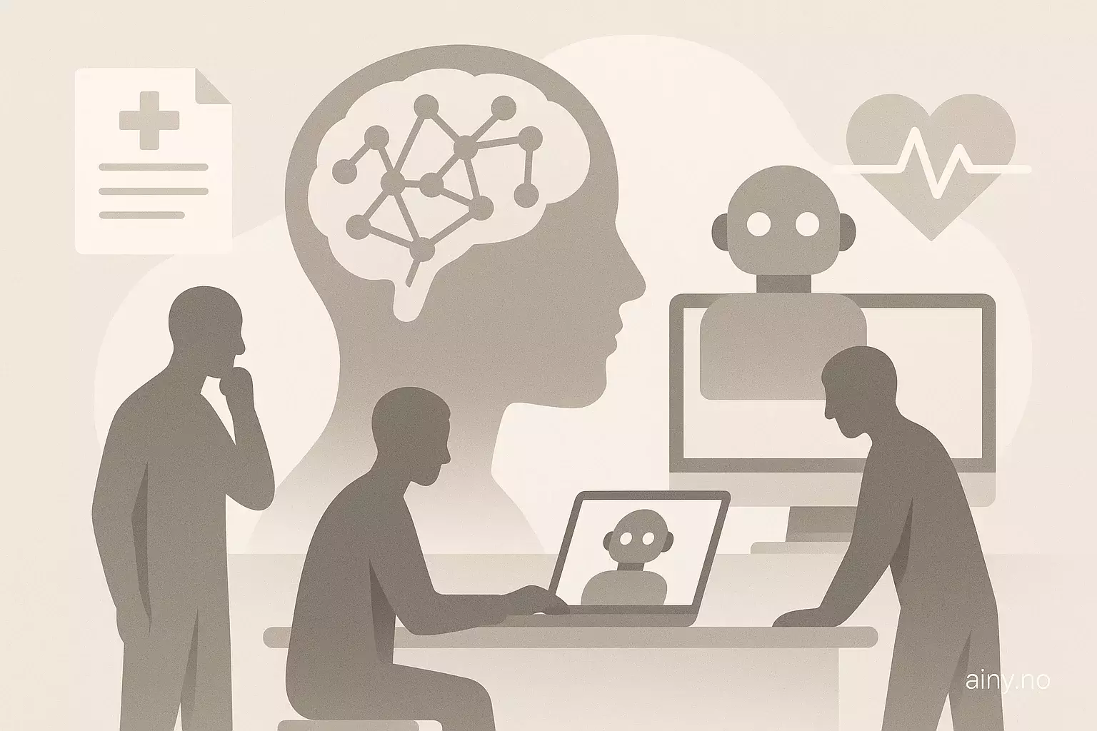 Illustrasjon KI-generert med OpenAI API for artikkelen: OpenAI, Anthropic og Google lanserer KI-verktøy for helse