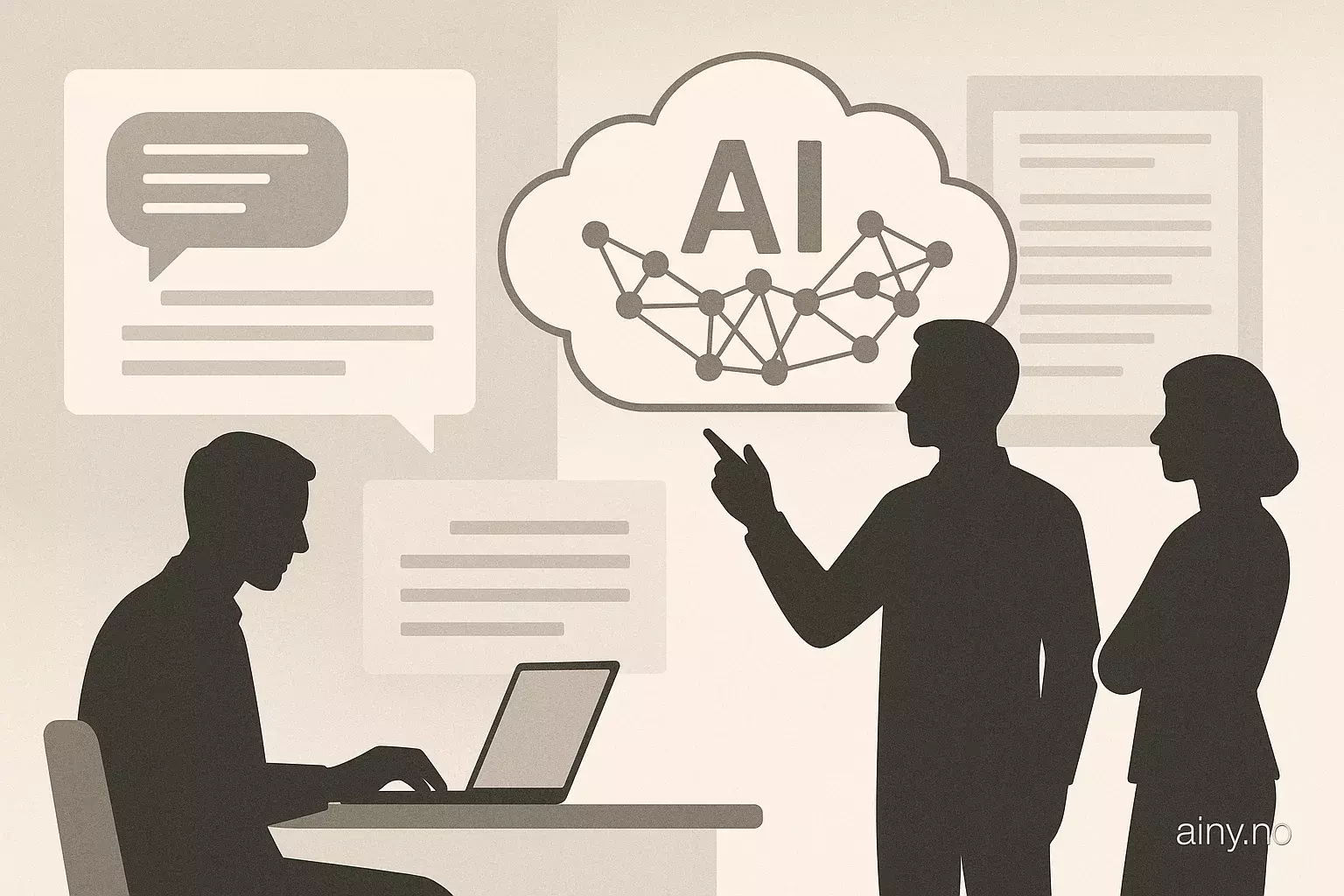 Illustrasjon KI-generert med OpenAI API for artikkelen: Tema­modellering 2026: Seedet modellering og LLM