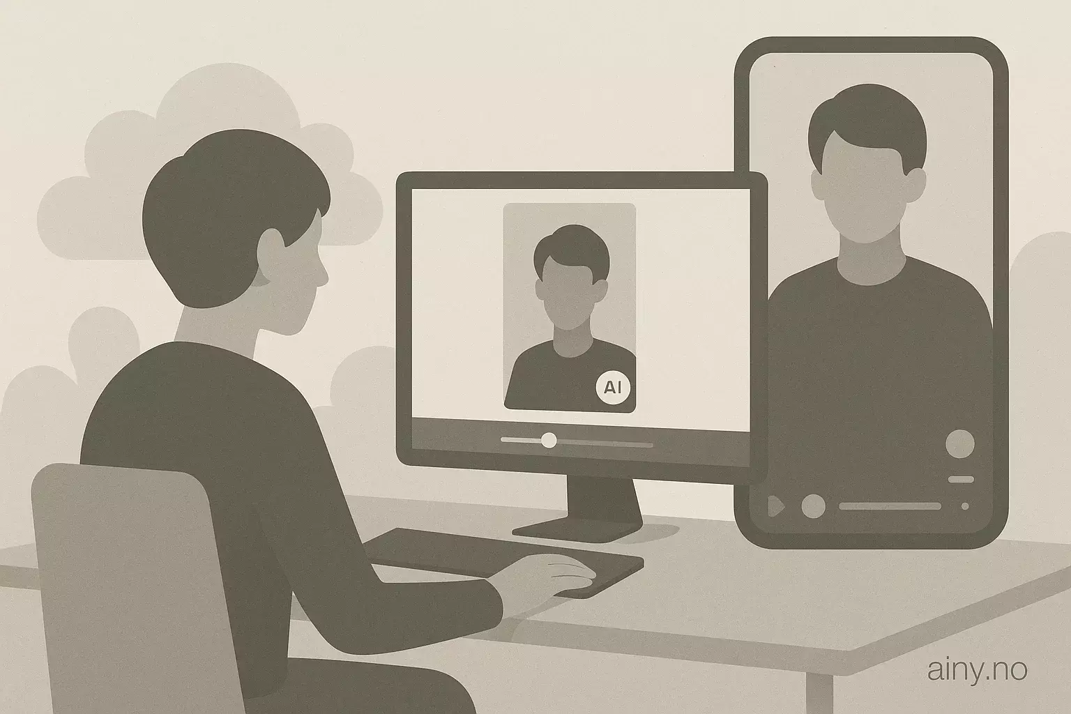 Illustrasjon KI-generert med OpenAI API for artikkelen: YouTube lar snart skapere lage Shorts med egen likhet