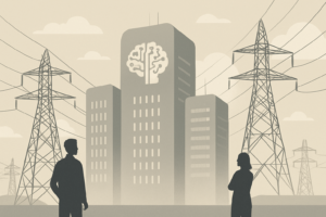 Illustrasjon av Europeiske kraftnett under press fra AI-datacenter