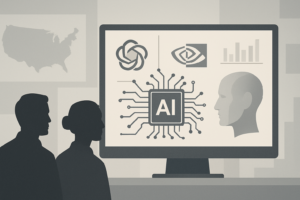 Illustrasjon av Palantir, Nvidia og Anthropic i fokus