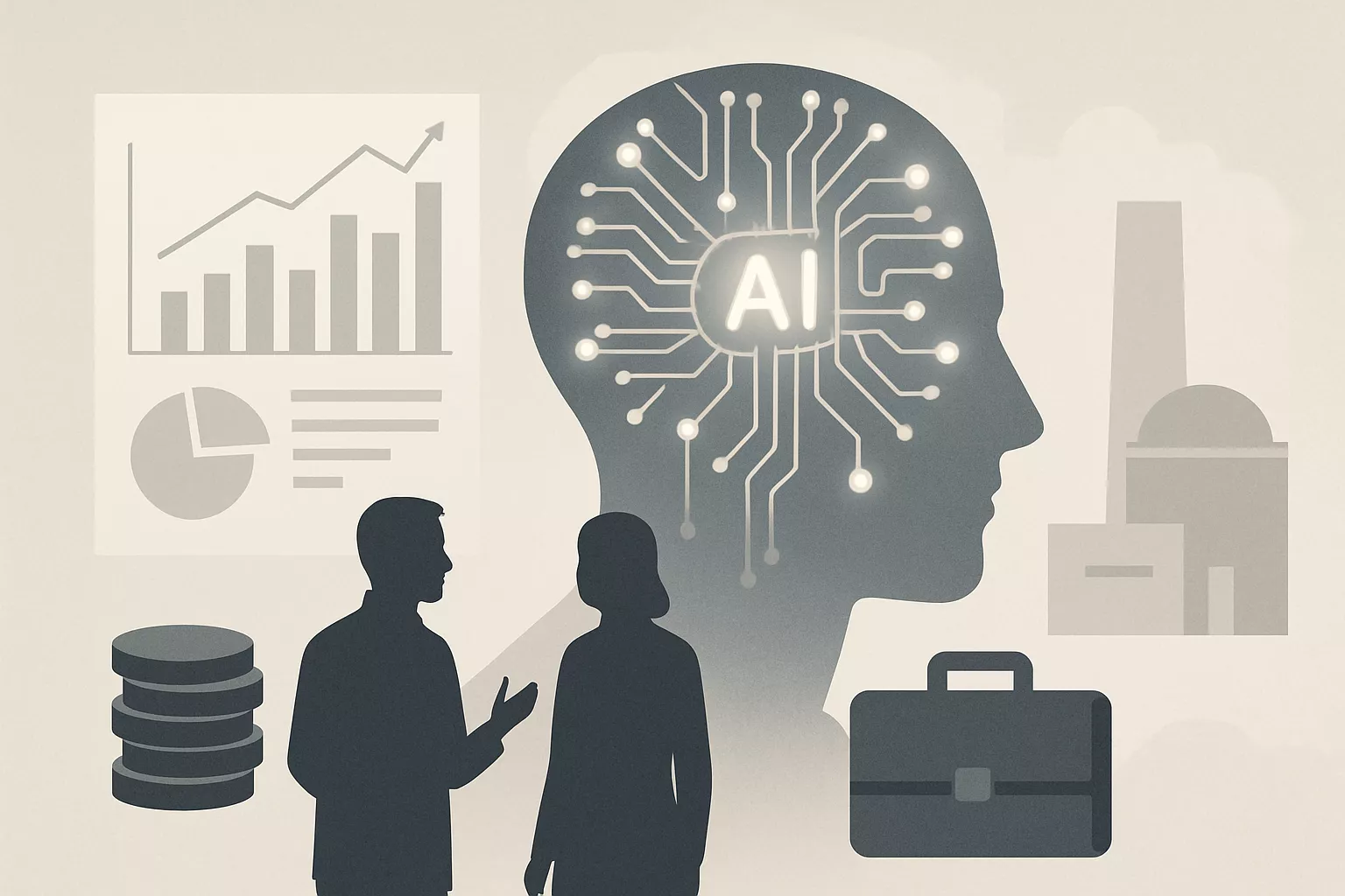 Illustrasjon av AI-markedet i vekst: investeringer i helse