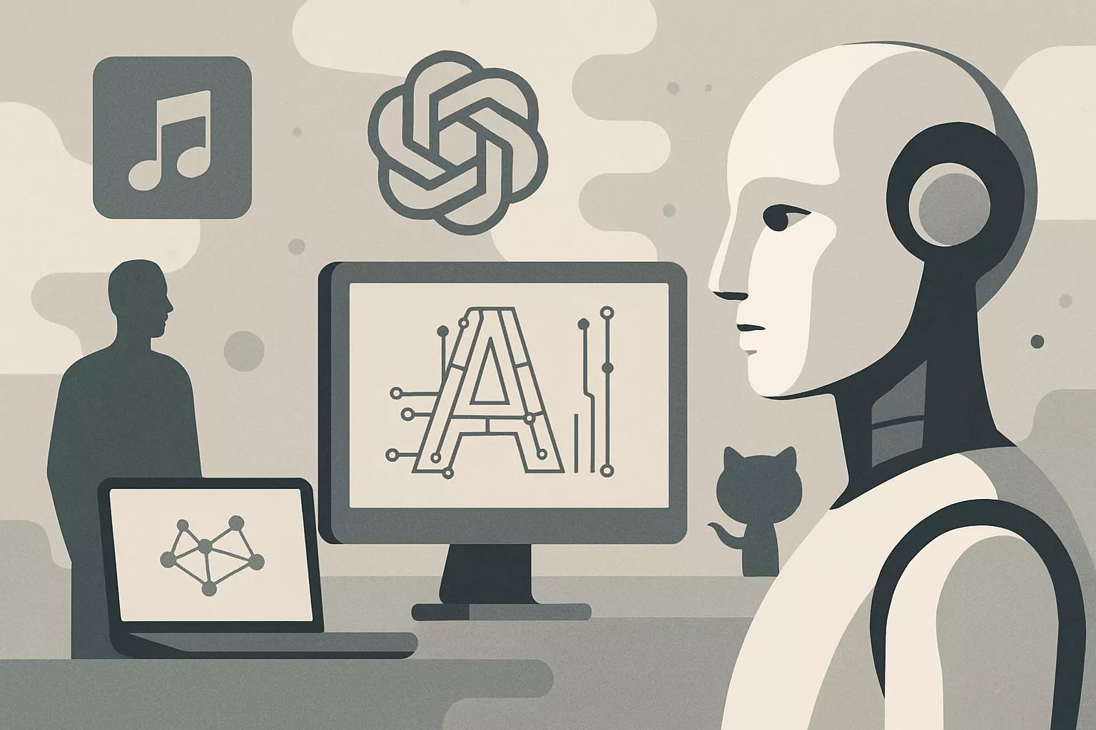 Illustrasjon av OpenAI støtter Isara, Google lanserer Lyria 3 Pro