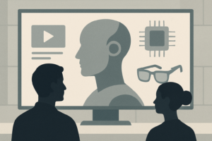 Illustrasjon av AI-nyheter globalt: Veo, Meta og Claude