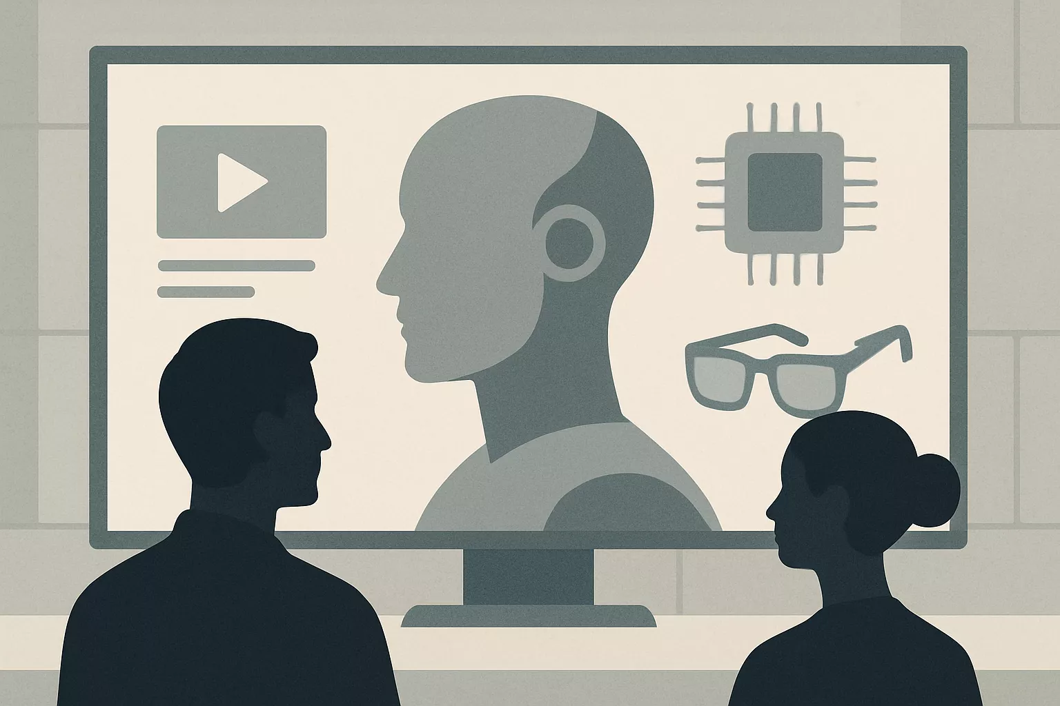 Illustrasjon av AI-nyheter globalt: Veo, Meta og Claude